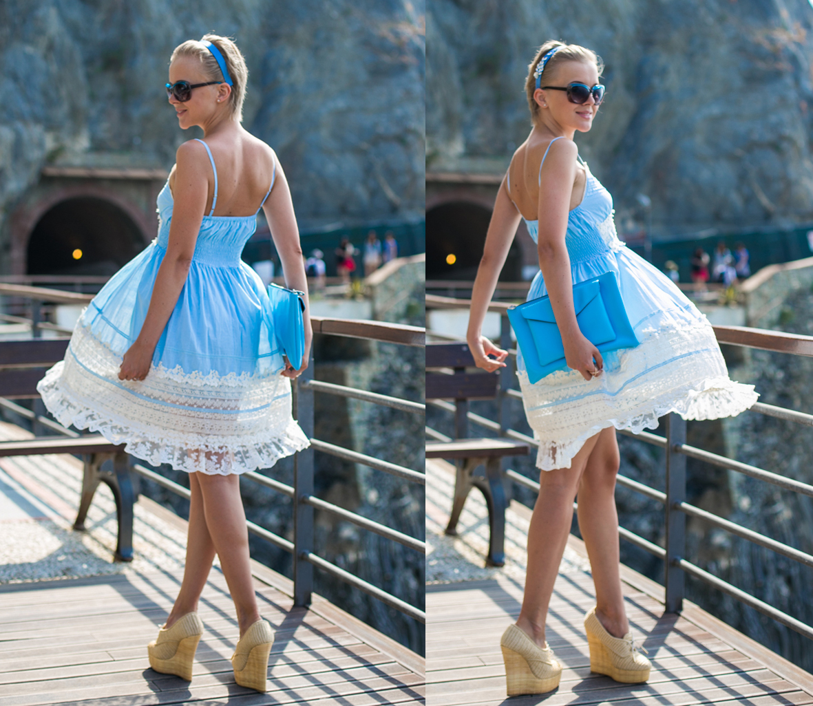 1-thecablook darya kamalova fashion blog street style monterosso al mare cinqueterre blue baby lace dress chicwish asos headband clutch burberry prosum summer booties straw wedges breakfast-35