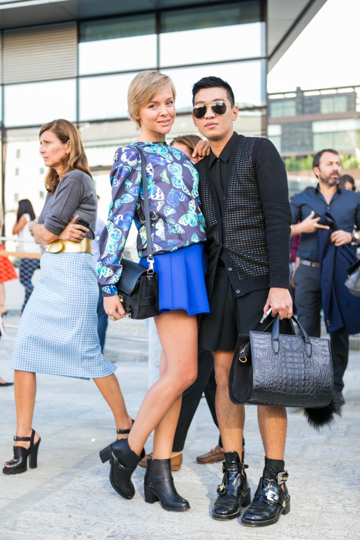 darya kamalova thecablook street style milan fashion week mfw 2013 ss 14 mr gugu sweatshirt and other stories skirt proenza schouler ps11 bag asos boots stewart weitzman kate moss event cnc costume national anteprima brian atwood-83