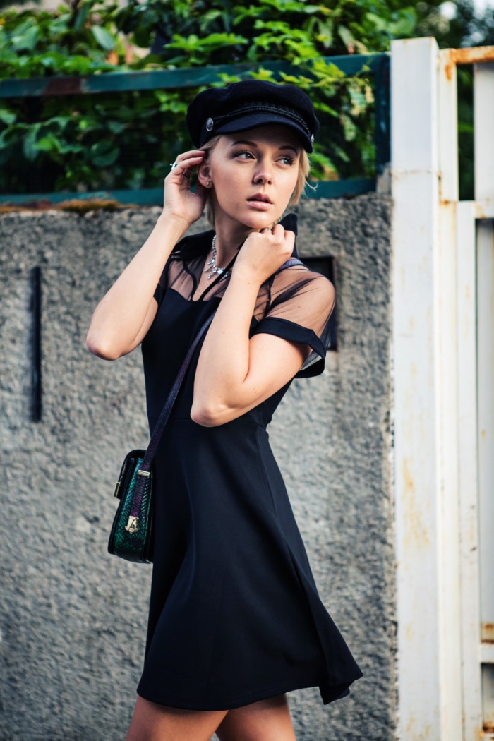 darya kamalova thecablook com fashion blog street style blogger alpinestars event 50 aniversary milan asds denice focil as by df chicwich dress hm hat paris collection rebecca minkoff bag-40 копия